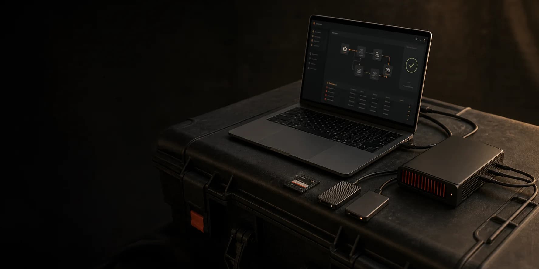 Rooiko software and purpose-built hardware connected in a field data workflow